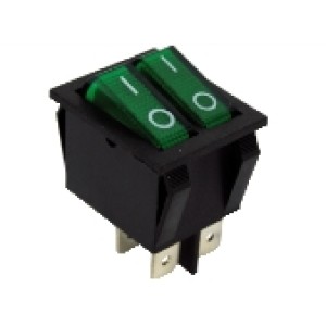 GBC 24.2520.20 - Switch ON-OFF Double, Green 4P 15A Switches